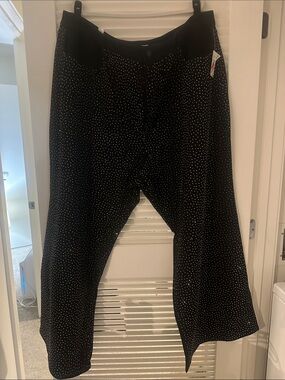 Good American Black Polka Dot Wide-Leg Pants